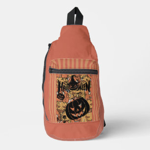Halloween und schwarze Kürbisse Druck Cut Sew Tasc Crossbody Bag