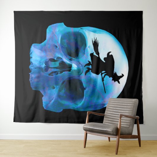 Halloween und Skull Tapestry Wandteppich (Beispiel (Horizontal))