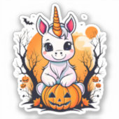 Halloween Unicorn Aufkleber (Vorderseite)