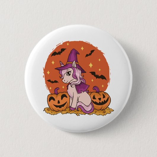 Halloween Unicorn Button (Vorderseite)