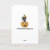 Halloween Unicorn-Cartoon Karte (Rückseite)