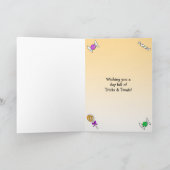 Halloween Unicorn-Cartoon Karte (Innenseite)