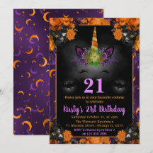 Halloween Unicorn Face 21. Geburtstag