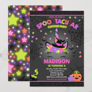 Halloween Unicorn Geburtstags Einladungs-Halloween Einladung