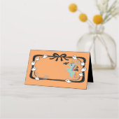 Halloween Unicorn Greeting Bat Orange Place Card Platzkarte (Vorderseite)