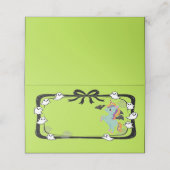 Halloween Unicorn Greeting Bat Place Card Platzkarte (Außenseite Aufgefaltet)