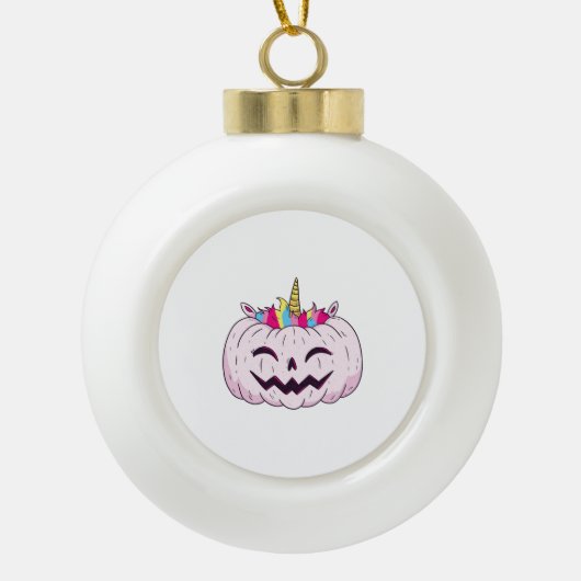 Halloween Unicorn Keramik Kugel-Ornament (Vorderseite)