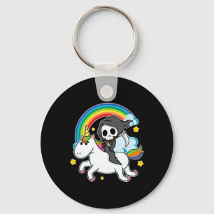 Halloween Unicorn Kostüm Grim Sensenmann Riding Un Schlüsselanhänger