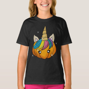 Halloween Unicorn Kürbis T-Shirt