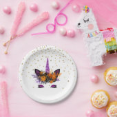 Halloween Unicorn Lila Glitzer Party Pappteller (Party)