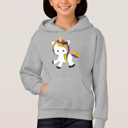 Halloween Unicorn, Niedliches Einhorn, Zaubereinho Hoodie (Vorderseite)