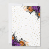 Halloween Unicorn Orange Black Baby Shower Einladung (Rückseite)