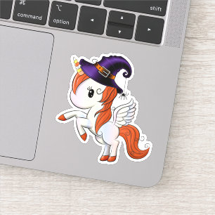 Halloween Unicorn Pegasus Hexe Aufkleber