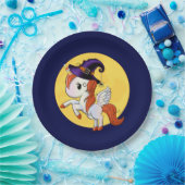 Halloween Unicorn Pegasus Hexe Pappteller (Party)