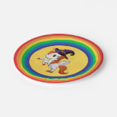 Halloween Unicorn Pegasus Hexe Pappteller (Schrägansicht)