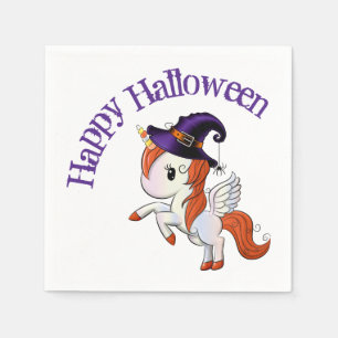 Halloween Unicorn Pegasus Hexe Serviette