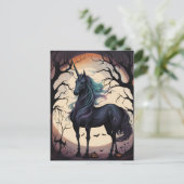 Halloween Unicorn Postkarte (Stehend Vorderseite)