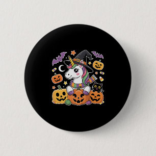 Halloween Unicorn Pumpkin Kat Kinder Niedliches Ko Button