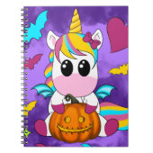 Halloween Unicorn Purple Notizblock (Vorderseite)