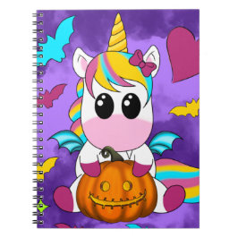 Halloween Unicorn Purple Notizblock