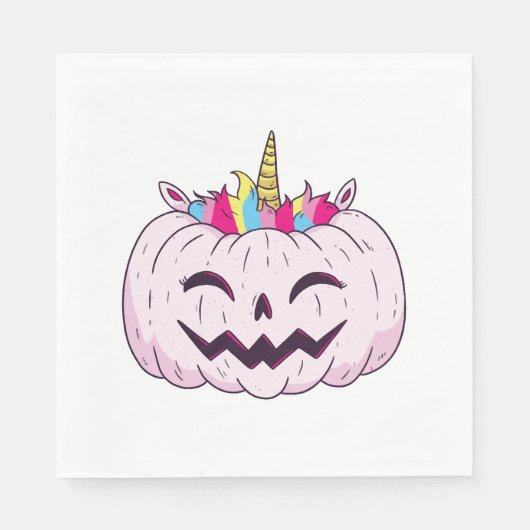 Halloween Unicorn Serviette (Vorderseite)