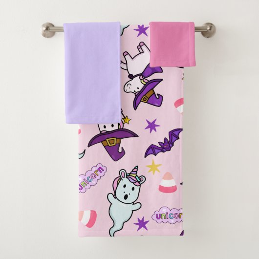 Halloween Unicorns Badhandtuch Set (Insitu)