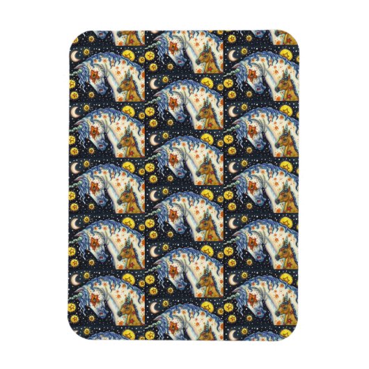 HALLOWEEN UNICORNS, STAR HORSE & COLT FANTASY MAGNET (Vertikal)