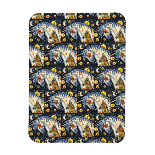 HALLOWEEN UNICORNS, STAR HORSE & COLT FANTASY MAGNET (Vertikal)