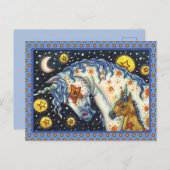 HALLOWEEN UNICORNS, STAR HORSE & COLT FANTASY POSTKARTE (Vorne/Hinten)