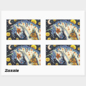 HALLOWEEN UNICORNS, STAR HORSE & COLT FANTASY RECHTECKIGER AUFKLEBER (Blatt)