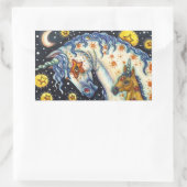 HALLOWEEN UNICORNS, STAR HORSE & COLT FANTASY RECHTECKIGER AUFKLEBER (Tasche)