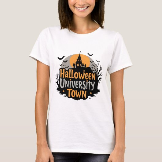 Halloween Universitätsstadt T-Shirt (Vorderseite)