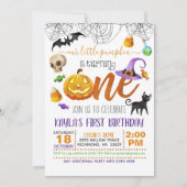 Halloween Unser kleiner Kürbis dreht eins Einladung (Vorderseite)