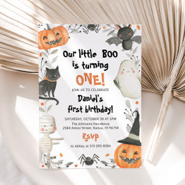 Halloween, unsere kleine Boo Geburtstagsparty Einladung