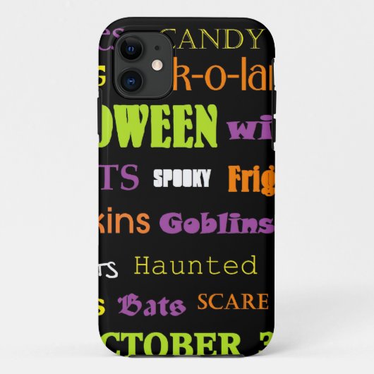Halloween-Untergrundbahn-Kunst-Wörter Case-Mate iPhone Hülle (Rückseite)