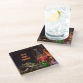 Halloween-Untersetzer, gib dein Gift. Glasuntersetzer (Schrägansicht)