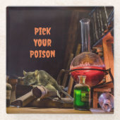 Halloween-Untersetzer, gib dein Gift. Glasuntersetzer (Vorderseite)