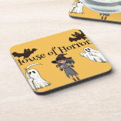 Halloween-Untersetzer - Haus der Horror Getränkeuntersetzer (Linke Seite)