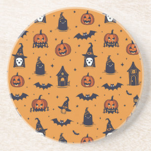 Halloween-Untersetzer mit kleinen Geistern und Kür Getränkeuntersetzer