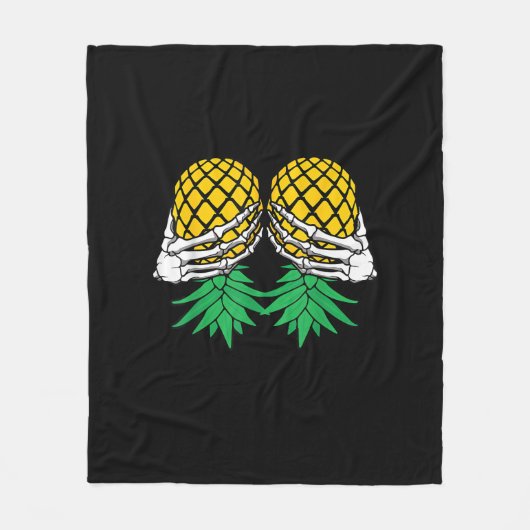 Halloween Updown Pineaple Swinger Skeleton H Fleecedecke (Vorderseite)