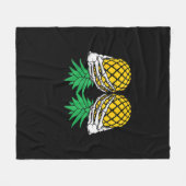 Halloween Updown Pineaple Swinger Skeleton H Fleecedecke (Vorderseite (Horizontal))