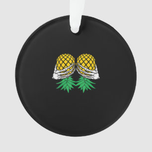 Halloween Updown Pineaple Swinger Skeleton H Ornament