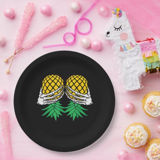 Halloween Updown Pineaple Swinger Skeleton H Pappteller (Party)