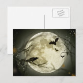 Halloween-Urlaubsgeheimnis mit Märchenmond Feiertagspostkarte (Vorne/Hinten)