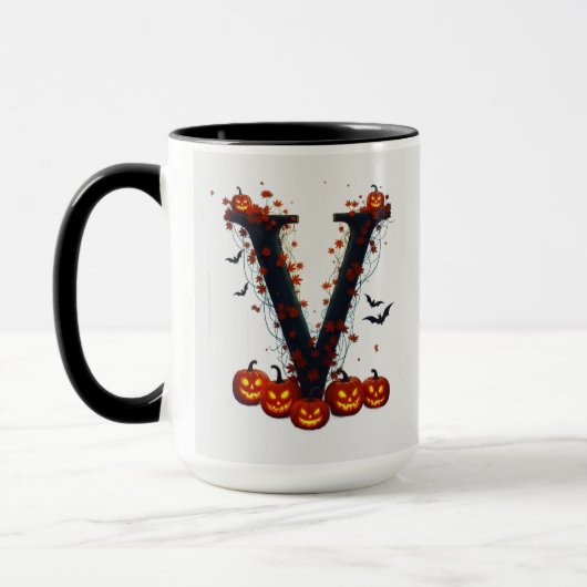 Halloween-V-Kürbisse Tasse (Links)
