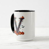 Halloween-V-Kürbisse Tasse (Vorderseite Links)