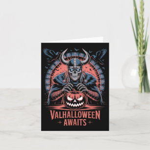 Halloween Valhalloween Awaits - Valhalla Viking Sk Karte