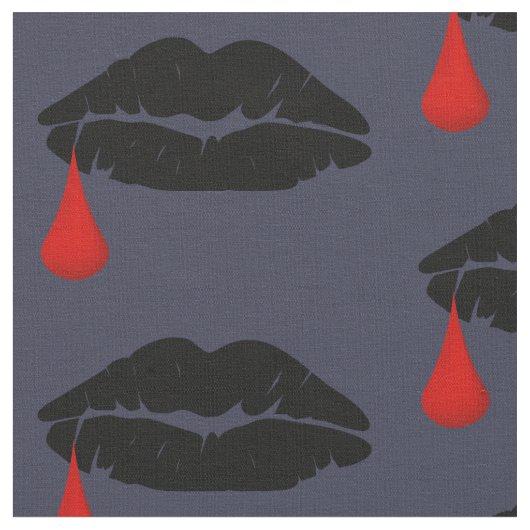 Halloween Vamp Kiss Stoff (Nahaufnahme)