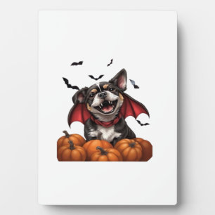 Halloween Vampir-Hund mit Kürbissen Classic T-Shir Fotoplatte