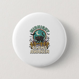 Halloween Vampir Katze Mitternacht Unfug Button
